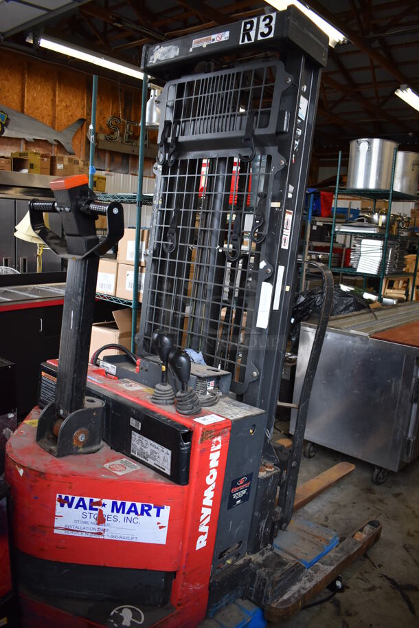 Raymond RSS40 Metal Commercial 6750 Pound Capacity Walkie Straddle Stacker Truck. 85x48x82 - Image 2 of 9