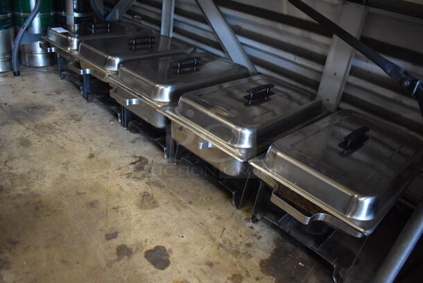 ALL ONE MONEY! Lot of 5 Metal Chafing Dishes w/ Drop In and Lid. 13x24x13 - Image 5 of 5