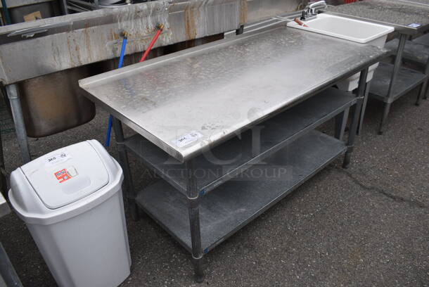 Stainless Steel Table w/ 2 Metal Under Shelves.