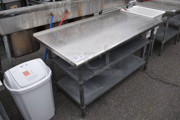 Stainless Steel Table w/ 2 Metal Under Shelves. - Image 1 of 2