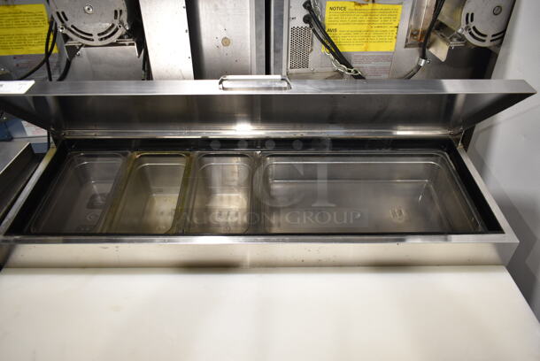 2018 Bison BPT-44 Stainless Steel Commercial Pizza Prep Table on Commercial Casters. 115 Volts, 1 Phase. Tested and Working! - Image 3 of 7