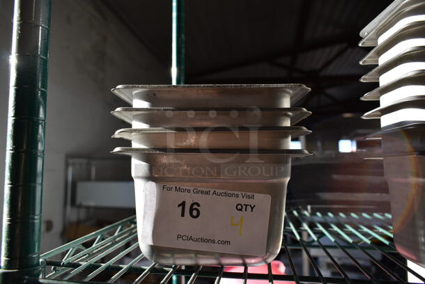 4 Stainless Steel 1/6 Size Drop In Bins. 4 Times Your Bid! - Image 2 of 3