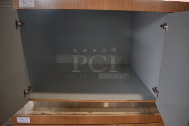 BRAND NEW! Wood Pattern 4 Door Counter. Missing Countertop. - Image 4 of 5