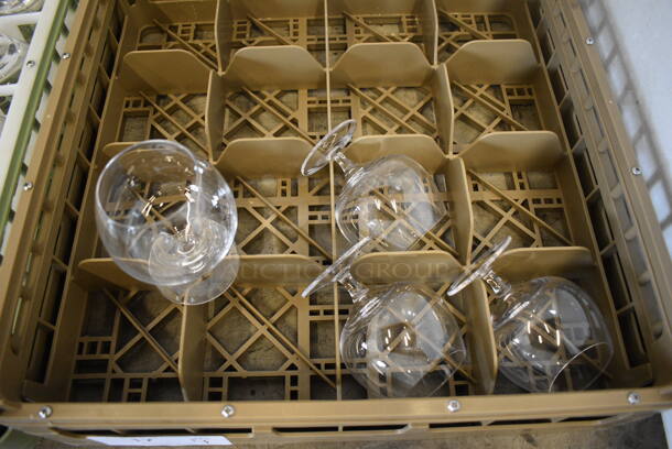 4 Stemmed Beverage Glasses in Dish Caddy. 3.5x3.5x4.5. 4 Times Your Bid! - Image 2 of 3