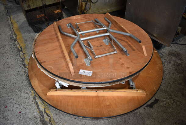7 Various Round Collapsible Tables. Includes 48x48x2. 7 Times Your Bid!