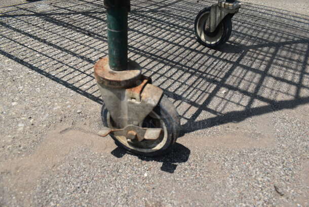 Green Finish 7 Tier Wire Shelving Unit on Commercial Casters. BUYER MUST DISMANTLE. PCI CANNOT DISMANTLE FOR SHIPPING. PLEASE CONSIDER FREIGHT CHARGES. - Image 4 of 4