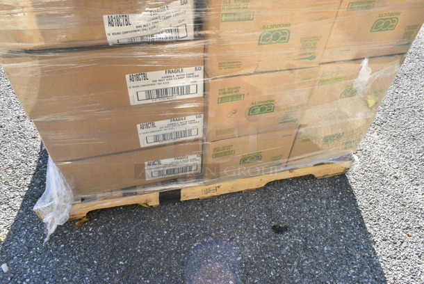 20 BRAND NEW! Boxes Including 09513-1 Polarpak 12 Compartment Clear Hinged PET Cupcake Take Out Container, AD32F Genpak 32 oz. Clear Hinged Deli Container with High Dome Lid, A818CTBL 18" Round Compartment Tray. 20 Times Your Bid!  - Image 9 of 9