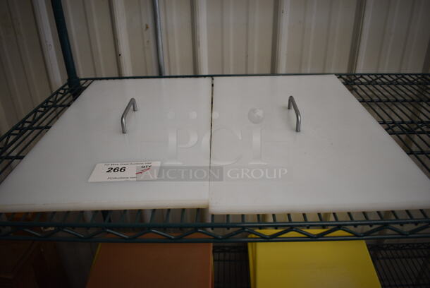 2 White Cutting Board Lids. 12.5x20.5x1.5. 2 Times Your Bid!