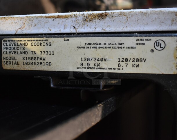 Cleveland S1500PAW Metal Electric Powered 4 Burner Range w/ Oven. 120/208-240 Volts, 1 Phase.  - Image 8 of 8