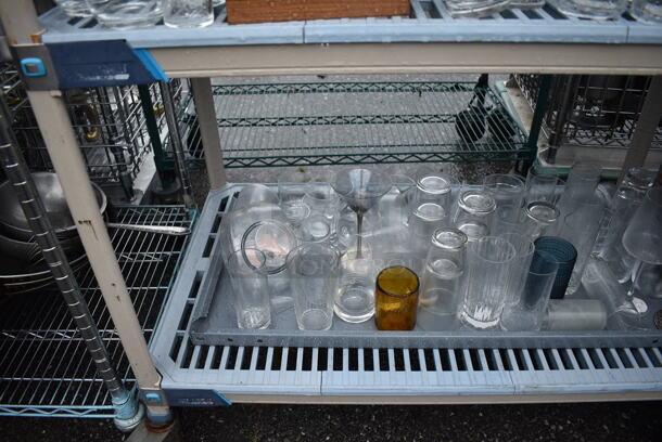 ALL ONE MONEY! Lot of 4 Tiers of Various Smallwares Including Glasses, Baking Pans. Does Not Include Shelving Unit - Image 6 of 7