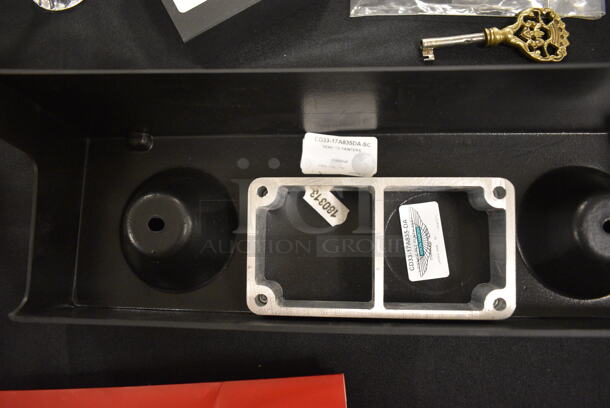 ALL ONE MONEY! Jaguar Stickers, Gold Colored Key, Aston Martin License Plate Holder, and Lamborghini Cuff Links with Box - Image 4 of 6