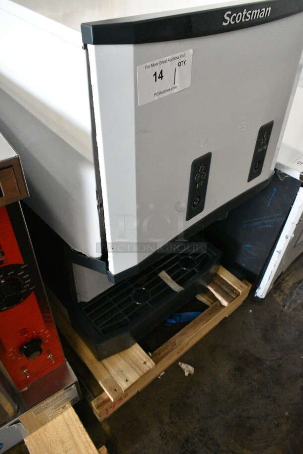 BRAND NEW SCRATCH AND DENT! 2024 Scotsman HID525AB-1A Stainless Steel Commercial Meridian Countertop Ice Machine and Water Dispenser with Push Button Dispensing - 25 lb. Bin Storage. 115 Volts, 1 Phase.  - Image 4 of 8