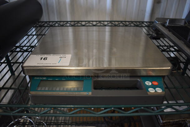 Taylor TE50 Metal Commercial Countertop 50 Pound Capacity Food Portioning Scale. 14x15x2.5 - Image 1 of 5