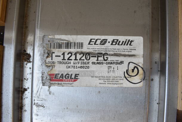 BRAND NEW IN CRATE! Eagle Model FT-12120-FG Stainless Steel Commercial Floor Trough w/ Fiber Glass Grating. 123x16x12 - Image 2 of 5