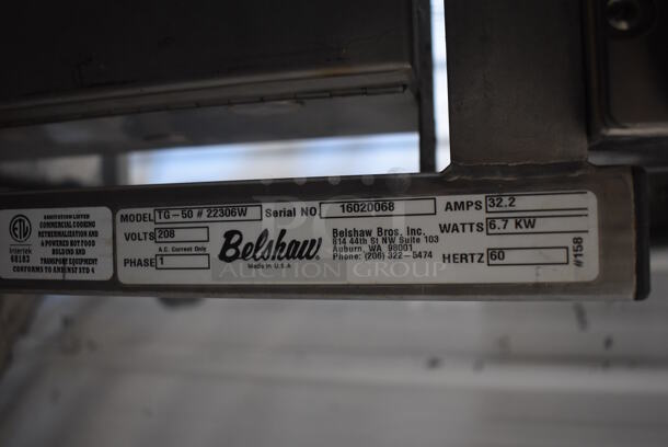 Belshaw Adamatic TG-50 Stainless Steel Commercial Floor Style Thermoglaze Icing Machine on Commercial Casters. 208 Volts, 1 Phase. 61x34x54.5 - Image 8 of 8