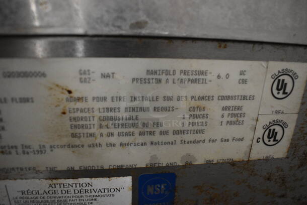 2 Garland Model GPD60 Stainless Steel Commercial Natural Gas Powered Single Deck Pizza Ovens w/ Cooking Stones on Metal Legs. 122,000. 81x49x64. 2 Times Your Bid! - Image 11 of 12