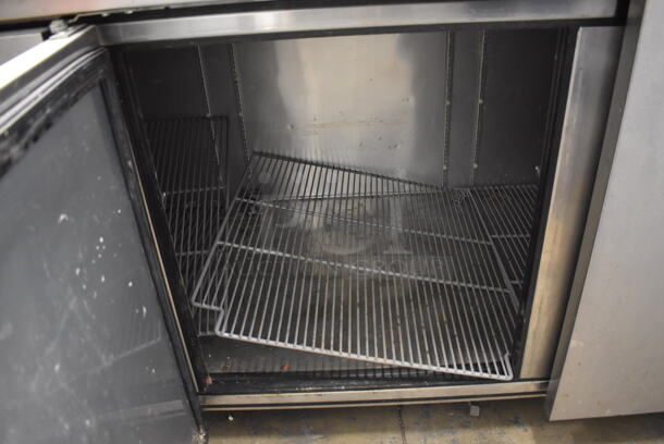 2017 True TUC-93 ENERGY STAR Stainless Steel Commercial 3 Door Work Top Cooler w/ Stone Countertop. 115 Volts, 1 Phase. 94x34x41. Tested and Working! - Image 5 of 8