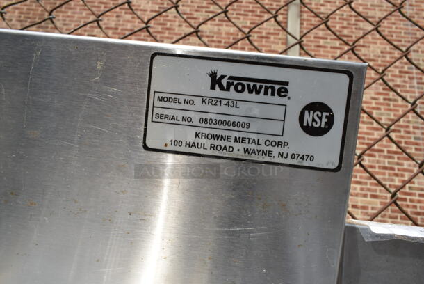 Krowne KR21-43L Stainless Steel 3 Bay Sink w/ Right Side Drain Board, Faucet, Handles. No Legs. Bays 10x9 - Image 4 of 4