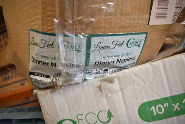 PALLET LOT of 28 BRAND NEW Boxes Including 500TW16S Choice 16 oz. Translucent Thin Wall Squat Plastic Cold Cup - 1000/Case, 5001N6001KR EcoChoice 10" x 12" Natural Kraft 1/4 Fold Luncheon Napkin - 6000/Case, 433473 Tellus Clamshells, 500MFTN Lavex Natural Brown Kraft M-Fold (Multifold) Towel - 4000/Case, 3234X2SHT10M Lavex 4" x 2" Blank Paper Permanent Label Sheet - 2500/Pack, Popcorn Bags, 999RP10 TreeVive by EcoChoice 10" Round Palm Leaf Plate - 25/Pack, 50012PLAGRNK EcoChoice 12 oz. Kraft Compostable Paper Hot Cup - 1000/Case, TShirt Bags. 28 Times Your Bid! - Image 2 of 12