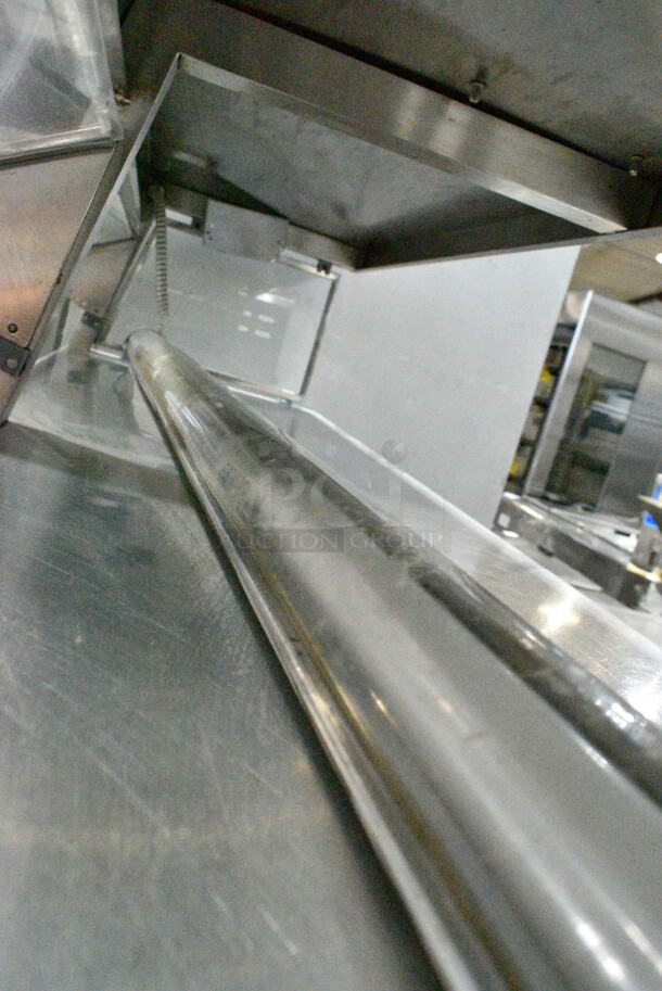 Stainless Steel Commercial Floor Style 4 Bay Steam Table w/ Sneeze Guard on Commercial Casters. Tested and Working! - Image 3 of 12