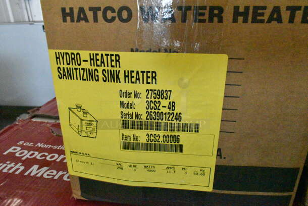 BRAND NEW SCRATCH AND DENT! Hatco 3CS2-4B 4 kW Hydro-Heater Sanitizing Sink Heater - Balanced, 208 Volts, 3 Phase - Image 3 of 3