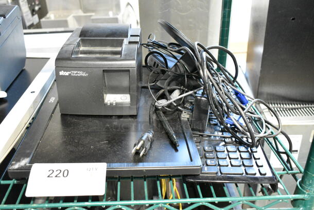ALL ONE MONEY! Lot of Various Items Including AOC Monitor, Star TSP100 Receipt Printer, Keyboard - Image 1 of 9