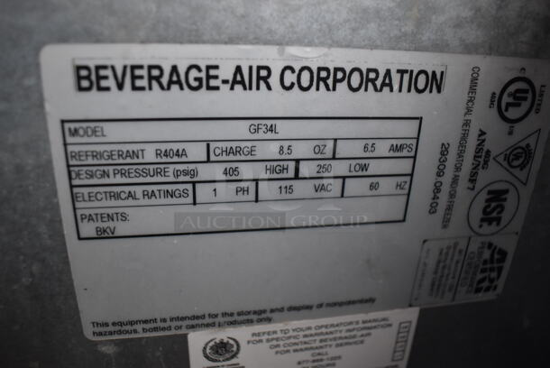 Beverage Air GF34L Stainless Steel Commercial Bottled Back Bar Cooler. 115 Volts, 1 Phase. 34x26x34. Tested and Does Not Power On - Image 5 of 5