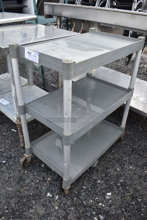 Gray Poly 3 Tier Cart on Commercial Casters. 16x28x35 - Image 2 of 3