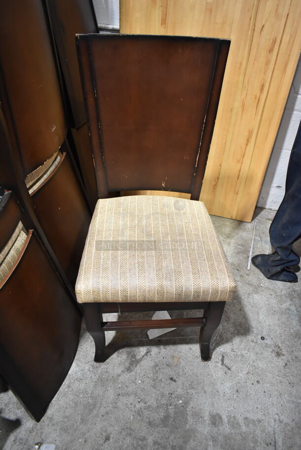 12 Wood Pattern Dining Height Chair w/ Tan Seat. 12 Times Your Bid! - Image 2 of 4