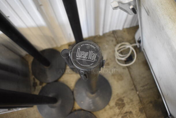 5 Queue Way Black Stanchions. 14x14x40. 5 Times Your Bid! - Image 3 of 4