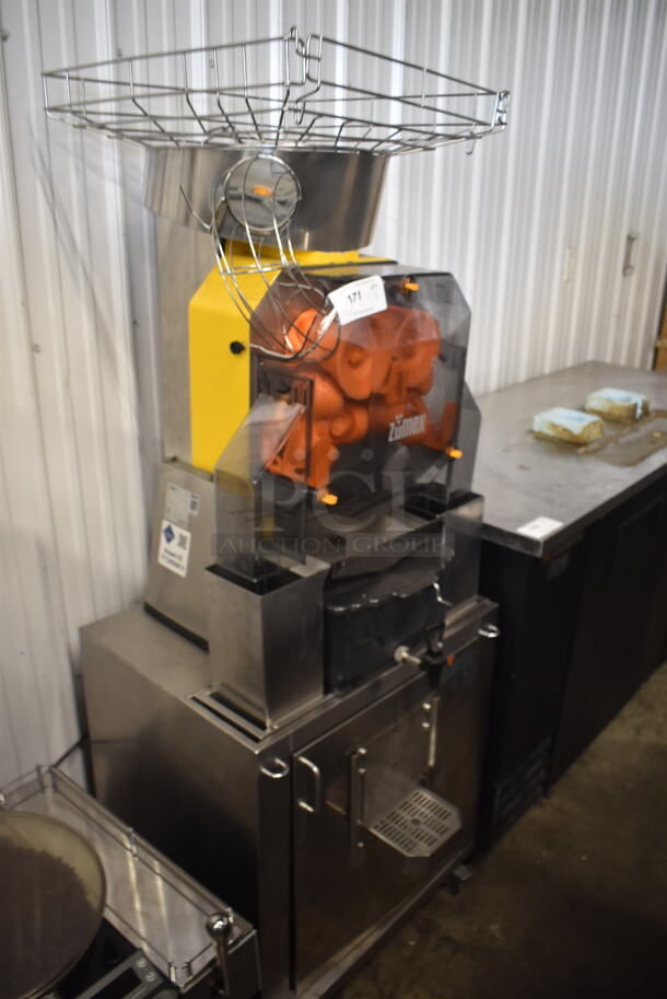 2016 Zumex 05228 Commercial Stainless Steel Speed Pro Tank Podium D&C Juicer Machine With 1 Door Cabinet On Commercial Casters. 115V. Tested And Working! - Image 2 of 8