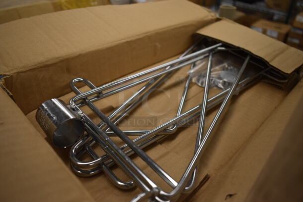 ALL ONE MONEY! Lot of 6 BRAND NEW IN BOX! Chrome Finish Post Mount Brackets. 7.5x16.5x2 - Image 2 of 3