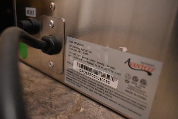 BRAND NEW SCRATCH AND DENT! Avantco 177DPO18S Stainless Steel Commercial Countertop Electric Powered Single Deck Pizza Oven w/ Cooking Stone. 120 Volts, 1 Phase. Tested and Working! - Image 7 of 7