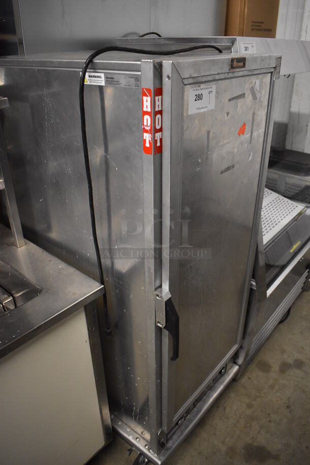 2020 Lockwood H-HEAT UNIT-EXT-6 CA55-PFIN-26ID-R Metal Commercial Single Door Heated Holding Cabinet w/ 7 Metal Full Size Baking Pans on Commercial Casters. 120 Volts, 1 Phase. 21x31x56. Tested and Does Not Power On - Image 3 of 8