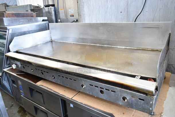 Rankin-Delux RDGM-60-B Stainless Steel Commercial Countertop Natural Gas Powered Flat Top Griddle. 24,000 BTU.  - Image 1 of 5