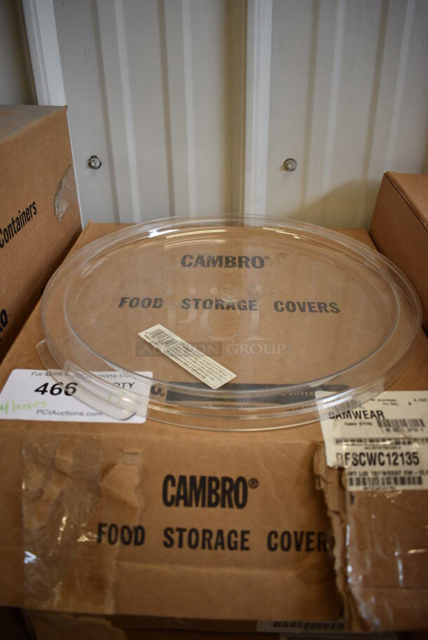 ALL ONE MONEY! Lot of 19 BRAND NEW IN BOX! Cambro Clear Poly Round Lids. 12.5x12.5x1