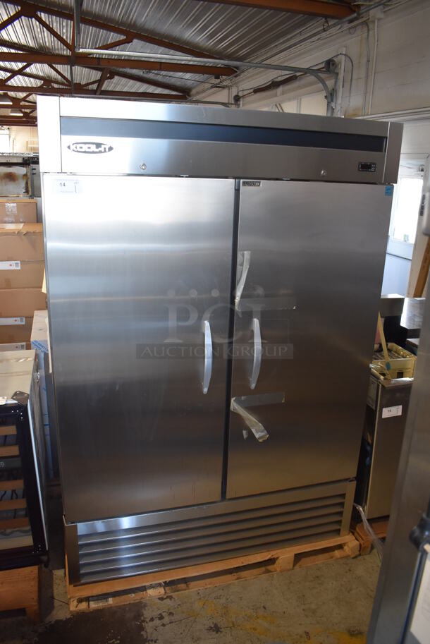 LIKE NEW! Kool-it KB54R ENERGY STAR Stainless Steel Commercial 2 Door Reach In Cooler w/ Poly Coated Racks. 115 Volts, 1 Phase. Unit Has Only Been Used a Few Times! Tested and Working!
