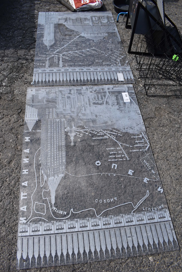 2 Clear Poly Panes w/ Maps. 2 Times Your Bid! - Image 1 of 4