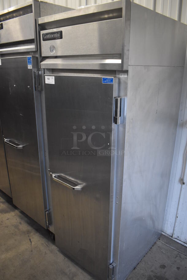 Continental 1FE Stainless Steel Commercial Single Door Reach In Freezer. 115 Volts, 1 Phase. 28.5x36x77.5. Tested and Working! - Image 1 of 5