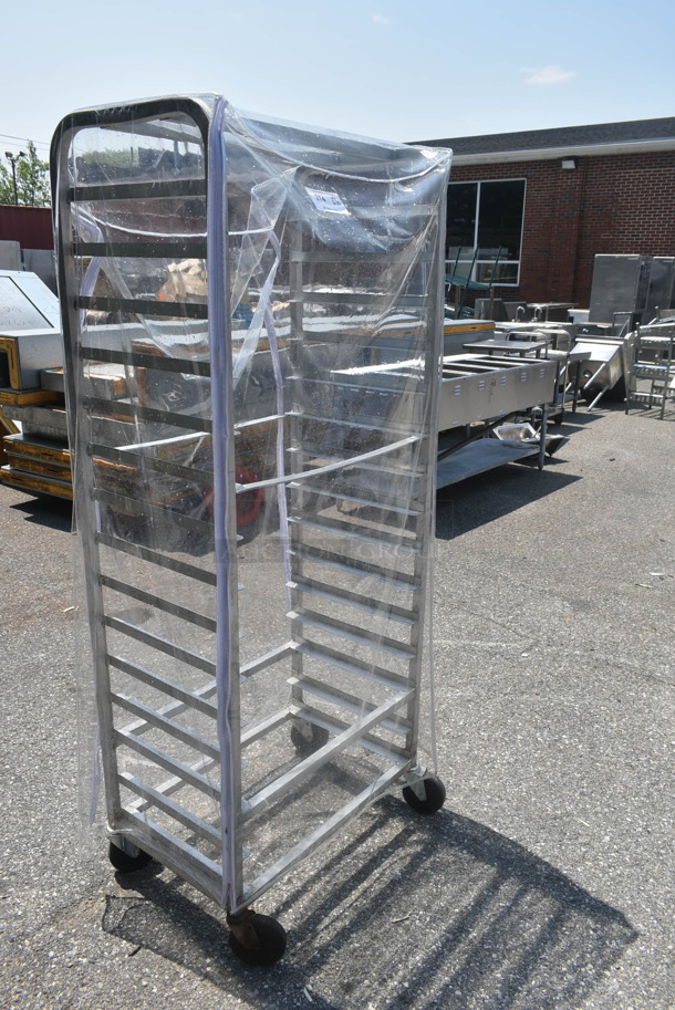 Metal Commercial Pan Transport Rack w/ Clear Cover on Commercial Casters. - Image 2 of 5