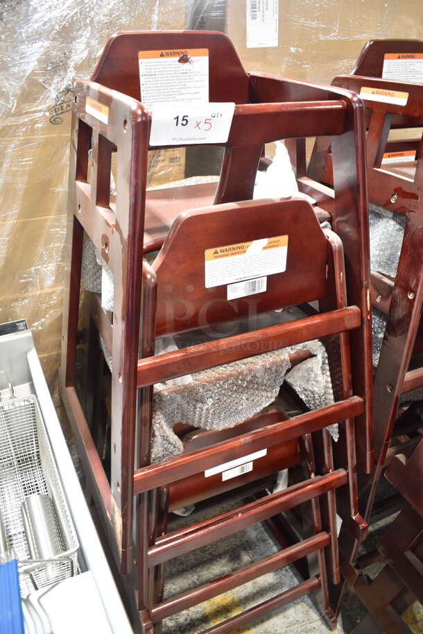 5 BRAND NEW! GET HC-100-MOD-M2 Mahogany Finish Hardwood High Chair . 5 Times Your Bid! - Image 3 of 5