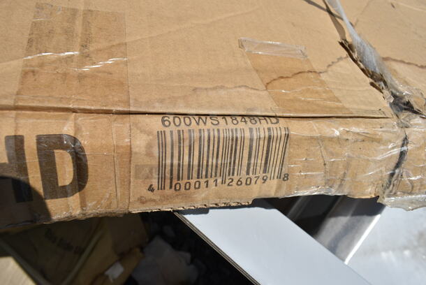 BRAND NEW SCRATCH AND DENT! Regency 600WS1848HD 16 Gauge Stainless Steel 18" x 48" Heavy Duty Wall Shelf. May Be Missing Pieces. - Image 3 of 3