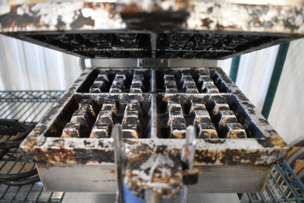 Stainless Steel Commercial Countertop Waffle Machine. 10x25x14. Tested and Working! - Image 4 of 7