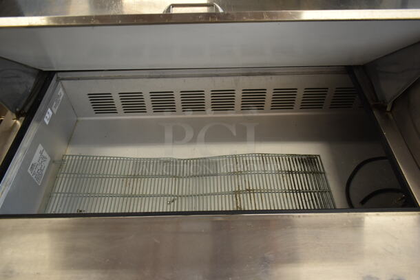 2016 Leader ESLM72S/C Stainless Steel Commercial Sandwich Salad Prep Table Bain Marie Mega Top on Commercial Casters. 115 Volts, 1 Phase. Cannot Test Due To Cut Power Cord - Image 5 of 10