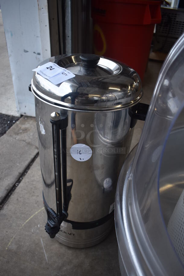 Adcraft Stainless Steel Commercial Countertop Percolating Urn. 14x14x24 - Image 3 of 4