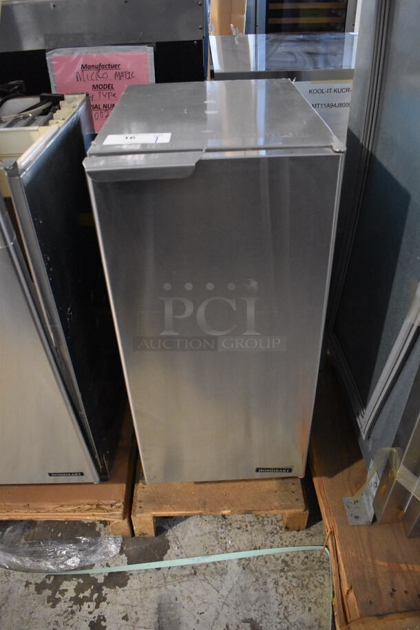LIKE NEW! 2011 Hoshizaki AM-50BAE Stainless Steel Commercial Self Contained Slim Line Ice Machine. 115-120 Volts, 1 Phase. Unit Has Only Been Used a Few Times!