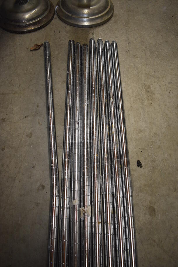 ALL ONE MONEY! Lot of 8 Chrome Finish Poles! 87" - Image 3 of 3