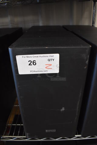 2 Samsung PS-WR65D Subwoofer Speakers. 110-120 Volts, 1 Phase. 8x12x14. 2 Times Your Bid!