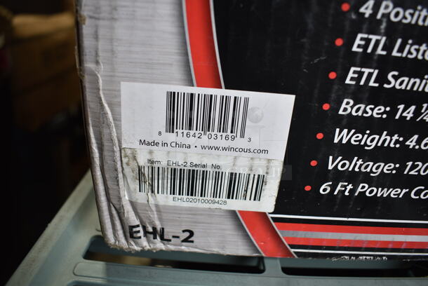 IN ORIGINAL BOX! Winco EHL-2 Metal 2 Head Warming Lamp.  - Image 4 of 4