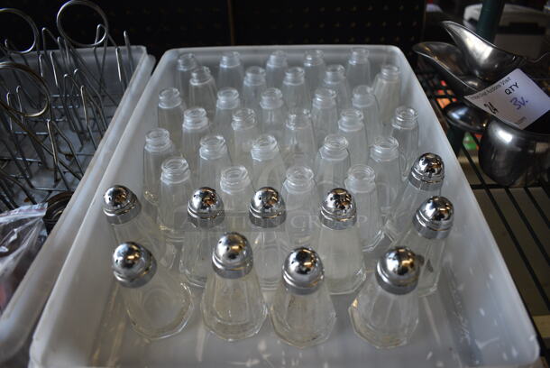 39 Salt / Pepper Shakers w/ 10 Lids. 1.75x1.75x3.25. 39 Times Your Bid! - Image 2 of 3
